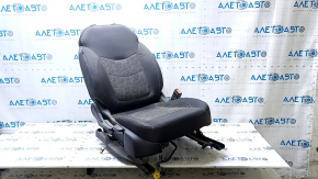 Пасажирське сидіння Chevrolet Volt 16- без airbag, механічне, тканина чорна, синій рядок, під чистку