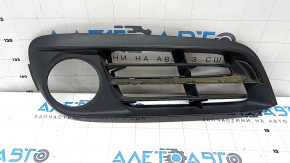 Нижня решітка переднього бампера права BMW 5 F10 14-16 відкрита під ПТФ, Base, пісок