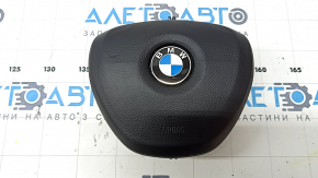 Подушка безпеки airbag в кермо водійська BMW 5 F10 11-16 чорна, Sport, подряпина