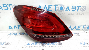 Ліхтар лівий Mercedes C-class W205 19-21 LED пошкодження водою, обліз відбивач, подряпини