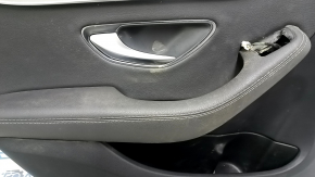 Обшивка дверей картка задня ліва Mercedes C-class W205 19-21 шкіра темно-сіра без шторки, Burmester, вставка шкіра темно-сіра, підлокітник шкіра темно-сіра, молдинг сірий, з ручкою, контакт з водою