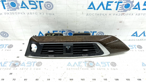 Накладка передньої панелі центральна BMW X3 G01 18-21 чорна, вставка під дерево, темний дуб Perlglanz Chrom, з дефлекторами, подряпини