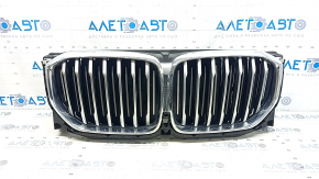Решітка радіатора grill у зборі BMW X5 G05 19-23 з жалюзі дефлектором радіатора 3.0T з моторчиком, X-LINE, під камеру 360, хром, подряпини
