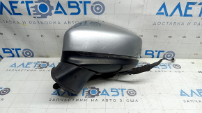 Зеркало боковое левое в сборе Mazda CX-5 17-25 6 пинов, BSM, подогрев, поворотник, серебро, трещина в корпусе