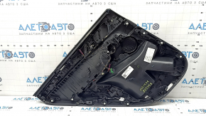 Обшивка дверей картка задня права BMW X5 G05 19-25 шкіра чорна без шторки, вставка під дерево Fineline Stripe, підлокітник бежева шкіра, з ручкою і накладками, тички