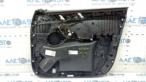 Обшивка дверей картка передня ліва BMW X5 G05 19-23 чорна шкіра, вставка під дерево Fineline Stripe, підлокітник шкіра бежева, з ручкою і накладками, подряпини