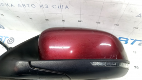 Зеркало боковое левое в сборе Jeep Cherokee KL 14-23 7+7 пинов, повортник, подогрев, подсветка, память, BSM, красный PRV, затертое, царапины