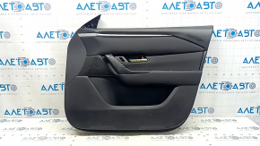 Обшивка дверей картка передня права Mazda CX-50 23-26 чорна, вставка чорна шкіра, вставка тканина чорна, підлокітник шкіра чорна, з ручкою