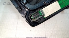Ручка КПП с накладкой шифтера VW Passat b8 16-18 USA кожа черная, глянцевая накладка, тип 2, потертости и царапины, полез хром