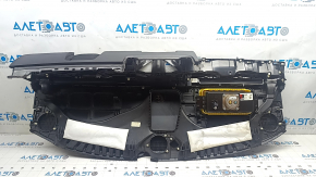Торпедо передняя панель с AIRBAG Tesla Model 3 18-23 кожа черная, с накладкой под динамики, ржавый пиропатрон