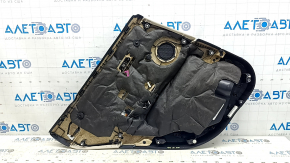 Обшивка дверей картка задня ліва BMW X1 F48 16-22 шкіра Sensatec бежева з чорним, Oyster, з підлокітником шкіра бежева Oyster, молдинг чорний глянець, з накладкою, з ручкою, подряпини, під чищення