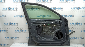 Дверь в сборе передняя левая Audi A4 B9 17-18 keyless, графит LX7L, вмятины, тычки, потерта ручка, царапины на молдинге