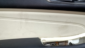 Обшивка дверей картка передня ліва Ford Edge 19-24 сіра з чорним Bang & olufsen, підлокітник шкіра чорна, вставка сіра шкіра, з ручкою, подряпини, тички, надлом кріплення, під чищення