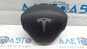 Подушка безопасности airbag в руль водительская Tesla Model Y 20-25 черная, царапины