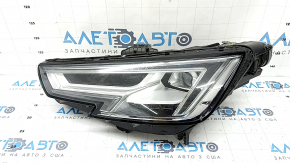Фара передняя левая в сборе Audi A4 B9 17-19 Full LED, под полировку, паутинка