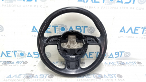 Руль голый Audi A4 B8 13-16 3 спицы, кожа черная, без кнопок, без накладки, царапины