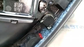 Обшивка дверей картка ззаду ліва Audi A4 B8 13-16 чорна, з чорною вставкою шкіра, підлокітник чорна шкіра, молдинг під темне дерево, з ручкою, вм'ятина, подряпини, надламані кріплення