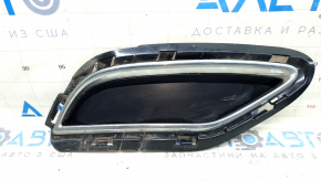 Грати заднього бампера ліва Audi Q5 80A 18-20 структура, з хромом, пісок