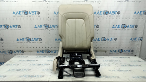 Обшивка спинки сидіння водія Audi Q5 80A 18-20 шкіра бежева, Standard, з каркасом, під підігрів, під чистку, подряпини на накладках, надріз