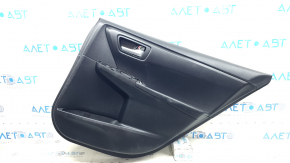 Обшивка двери карточка задняя правая Toyota Camry v55 15-17 usa, кожа черная, подлокотник черный кожа, вставка черная кожа, с ручкой, царапины