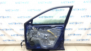 Дверь в сборе передняя правая Nissan Rogue 14-20 keyless, синий RBY, нижняя хром накладка
