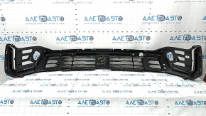 Нижняя решетка переднего бампера Kia Sorento 21-24 HEV, PHEV черный глянец под радар, ПТФ и парктроники, без кронштейнов и заглушки, сломаны крепления
