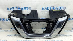 Решітка радіатора grill Nissan Rogue 17-18 під камеру, під радар, під квадратну емблему, без емблеми, пісок, подряпини