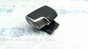 Ручка КПП Audi A6 C8 19-25 шкіра темно-сіра з сірим рядком, з накладкою, потерта