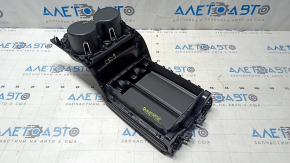 Подлокотник Mazda CX-9 16-23 кожа, черный, с подстаканниками, хром накладка