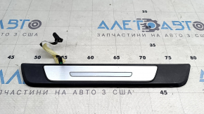 Накладка порога зовнішня ззаду ліва Audi E-Tron 19-23 чорна, з хромом і підсвічуванням, дрібні подряпини