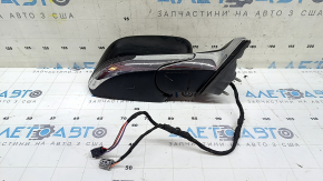 Зеркало боковое правое в сборе Jeep Compass 17-22 5+4 пинов, BSM, поворотник, подогрев, с хром молдингом, черное, песок на хроме, царапины