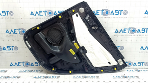 Обшивка дверей картка ззаду ліва Ford Escape MK4 20-22 під пищалку, чорна з чорною вставкою пластик, підлокітник чорний пластик, з ручкою