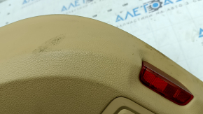 Обшивка дверей картка ззаду права Porsche Macan 15-18 шкіра чорно-бежева, без підсвічування та шторки, з підлокітником шкіра бежева, молдинг чорний глянець, хром, з ручкою, під чистку, подряпини, надриви
