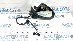 Зеркало боковое правое в сборе Audi A3 8V 15-20 4d, 5d 14+2 пина, поворотник, подогрев, автозатемнение, BSM, автоскладывание, белое