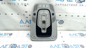 Плафон освещения передний в сборе Audi A4 B9 17-19 серый, под люк, с кнопкой SOS, царапины