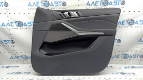 Обшивка двери карточка передняя правая BMW X7 G07 19-22 кожа Vernasca, Schwarz, вставка под дерево Fineline/metal, с ручкой, с сеткой динамика