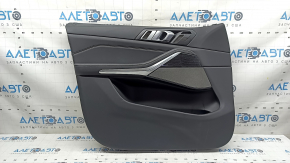 Обшивка дверей картка передня ліва BMW X7 G07 19-22 шкіра Vernasca, Schwarz, вставка під дерево Fineline/metal, з ручкою, із сіткою динаміка, під чищення