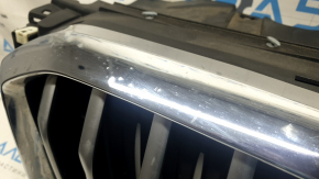 Решетка радиатора grill в сборе BMW X5 G05 19-25 с жалюзи дефлектором радиатора 3.0T с моторчиком, без камеры, X-LINE, хром, песок