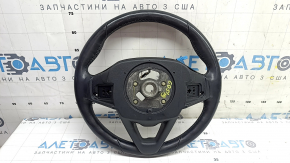 Вид на руль BMW X5 G05 2019-2026, лицо с повреждениями, черная кожа.