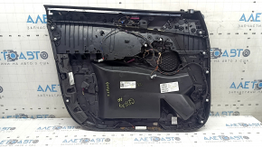 Обшивка дверей картка передня права BMW X5 G05 19-25 шкіра чорна, вставка під дерево Fineline Stripe, підлокітник шкіра чорна, з ручкою та накладками, з кнопкою, вм'ятина, подряпини, тичка