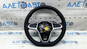 Кермо голе VW Tiguan 18-24 шкіра чорний, білий рядок, з кнопками управління та накладками, з проводкою