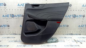 Обшивка двери карточка задняя правая Ford Escape MK4 23-26 черная, подлокотник кожа черная, с черной ручкой, царапины