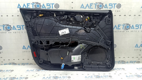 Обшивка дверей картка передня права Audi A5 F5 18-19 5D чорна, вставка чорна шкіра, підлокітник шкіра коричнева, молдинг aluminum trimaran, з ручкою, подряпини