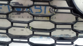 Решетка радиатора grill голая Audi A5 F5 18-19 черный глянец+ молдинг черный глянец, надломы, отломано крепление под пактроник