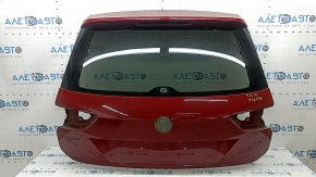 Дверь багажника голая со стеклом VW Tiguan 18-24 тонировка, красный LA3Q, царапины на стекле, вмятина