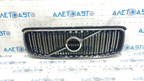 Решітка радіатора grill зі значком Volvo XC90 16-19 чорна, обрамлення хром, без камери, тички