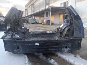 Задня панель Audi Q7 16-26 2 частини, синя, на кузові, надрив