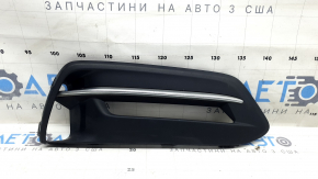 Решетка бампера правая Honda Accord 18-20 hybrid, под птф, черный глянец, хром, сколы