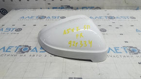Крышка бокового зеркала правая Audi A5 F5 18-25 под BSM, белая, надлом крепления