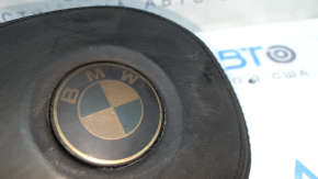 Подушка безопасности airbag в руль водительская BMW 3 G20 20-24 кожа черная, M3,M340, M Sport, в копоти, оплавлена, ржавый пиропатрон